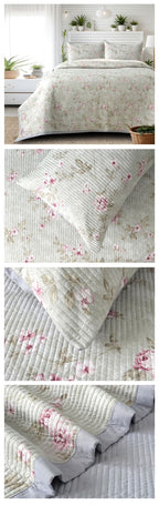 Victorian Quilted Bedcover Set – 3 Piece (King Size 100×108 Inches)