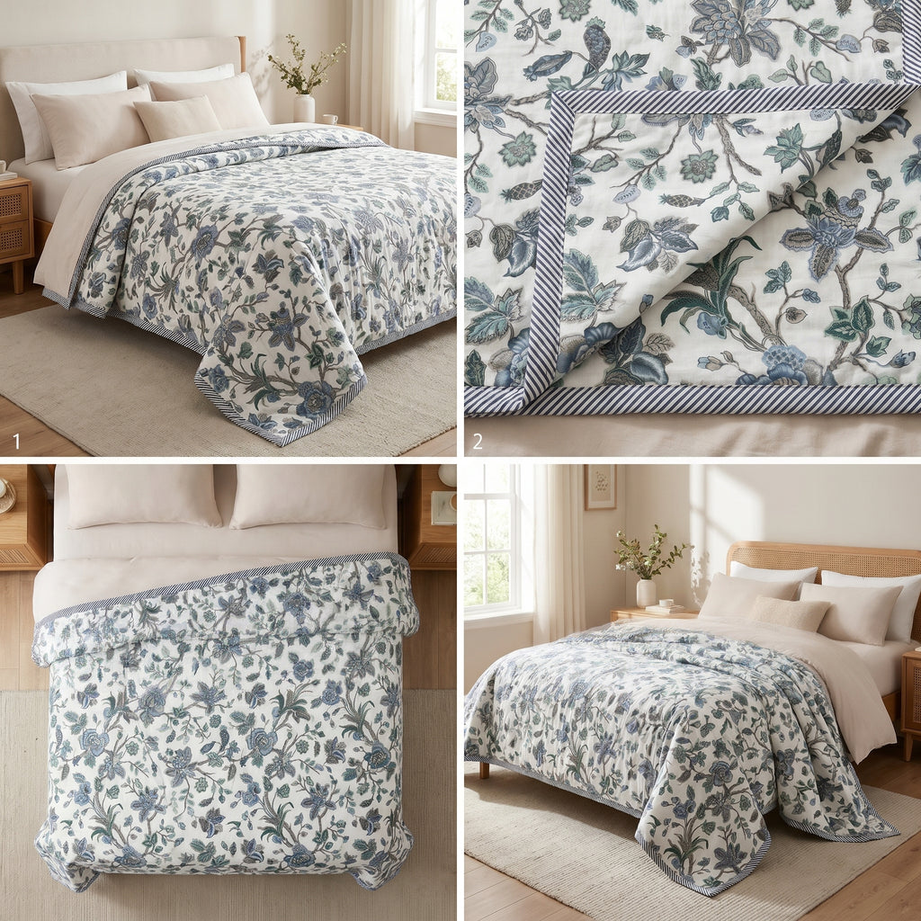 Mulmul Dohar – Pure Muslin Cotton Double Bed(300+ Thread Count)