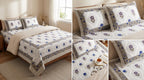 Block Print Bedsheet Set (108 x 108 inches) with 2 Pillow Covers