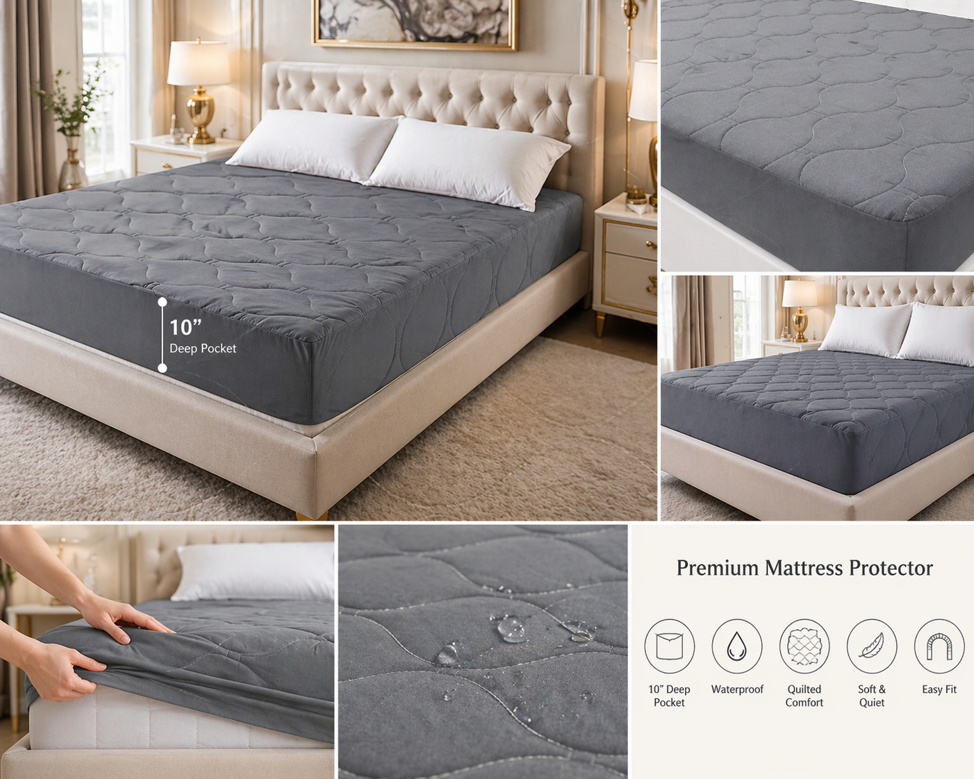 Premium Mattress Protector – Perfect Fit for Mattresses Upto 10 Inches