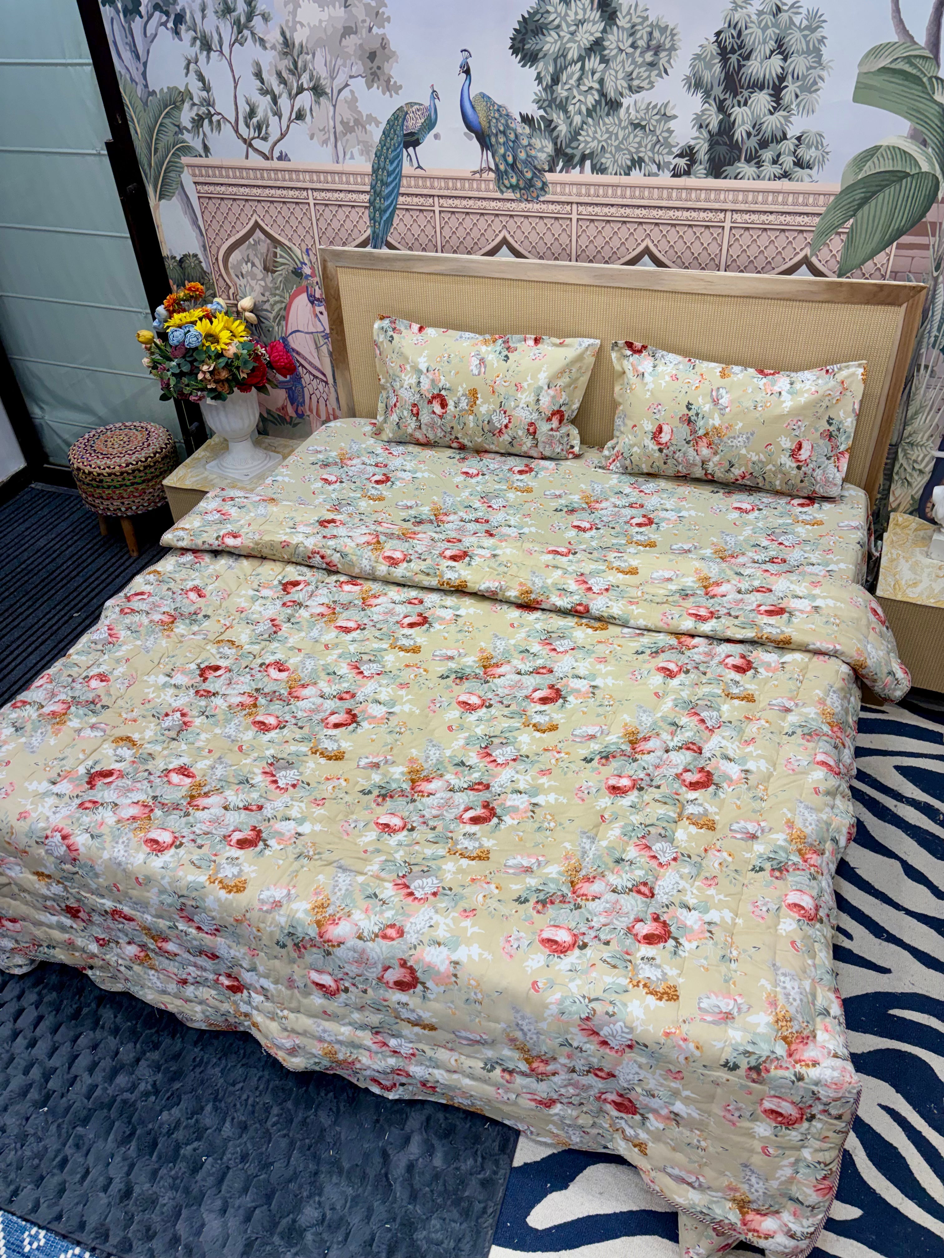 Summer 4 PC Mulmul Quilt Set