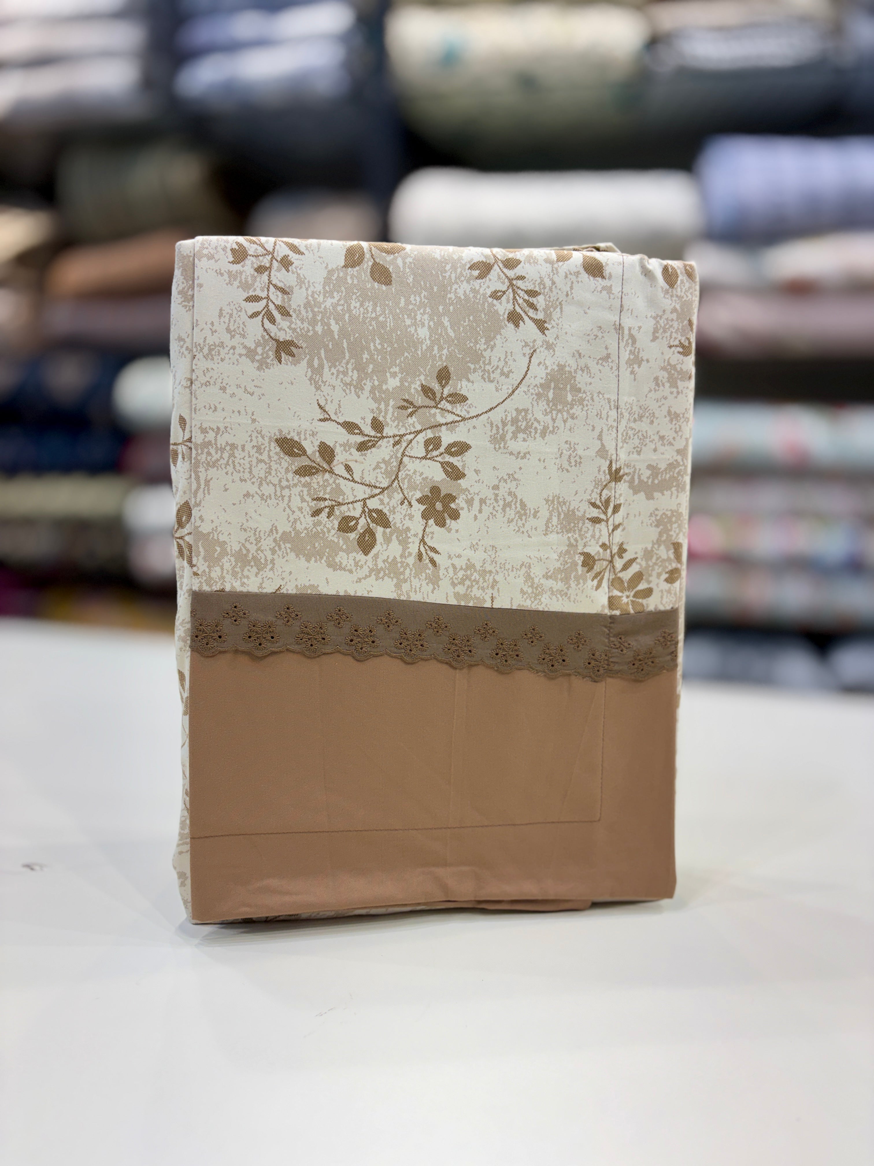 Fitted Bedsheet Pure Cotton with 2 Pillow Covers - 108 by 108 inch