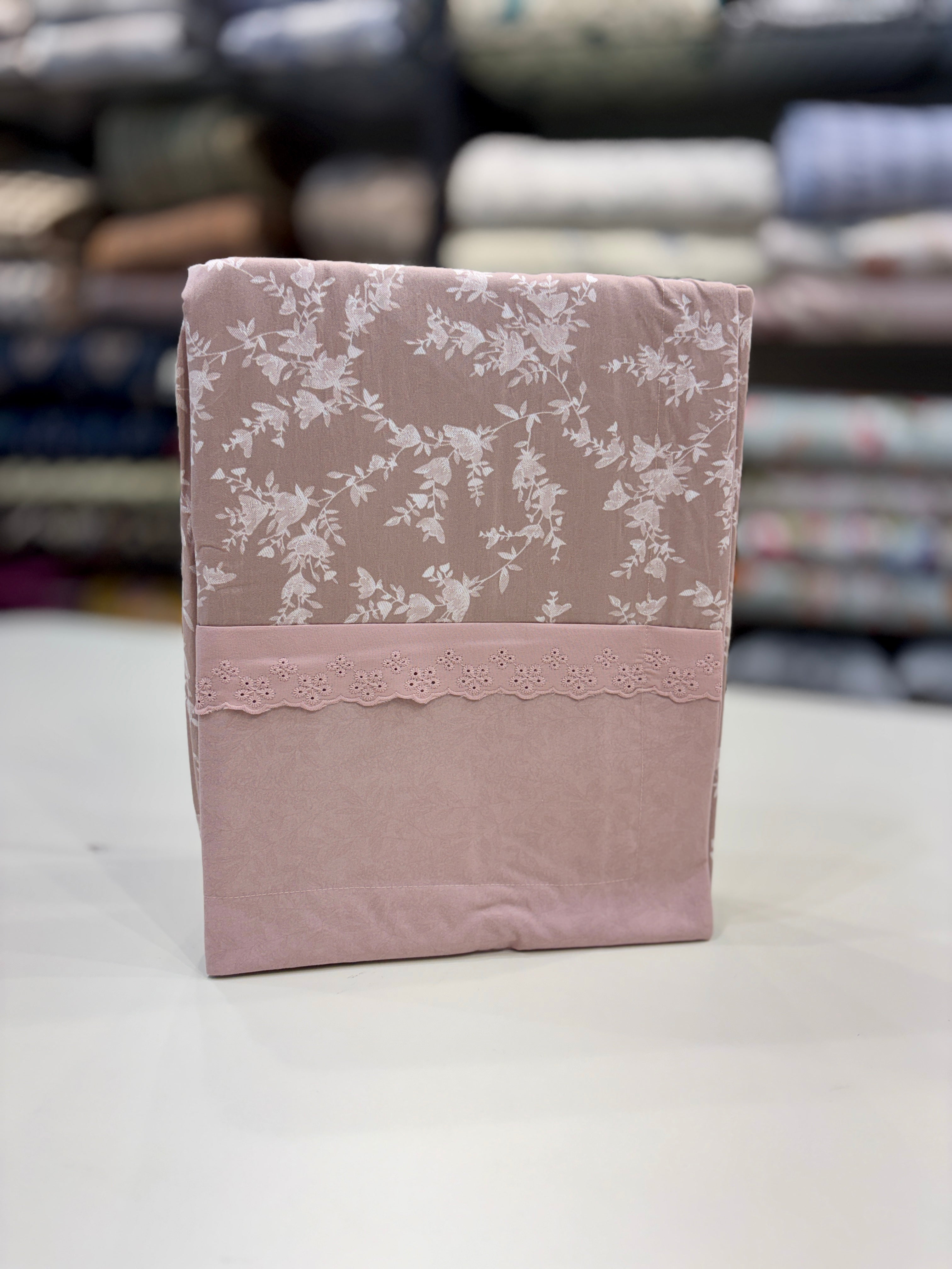 Fitted Bedsheet Pure Cotton with 2 Pillow Covers - 108 by 108 inch