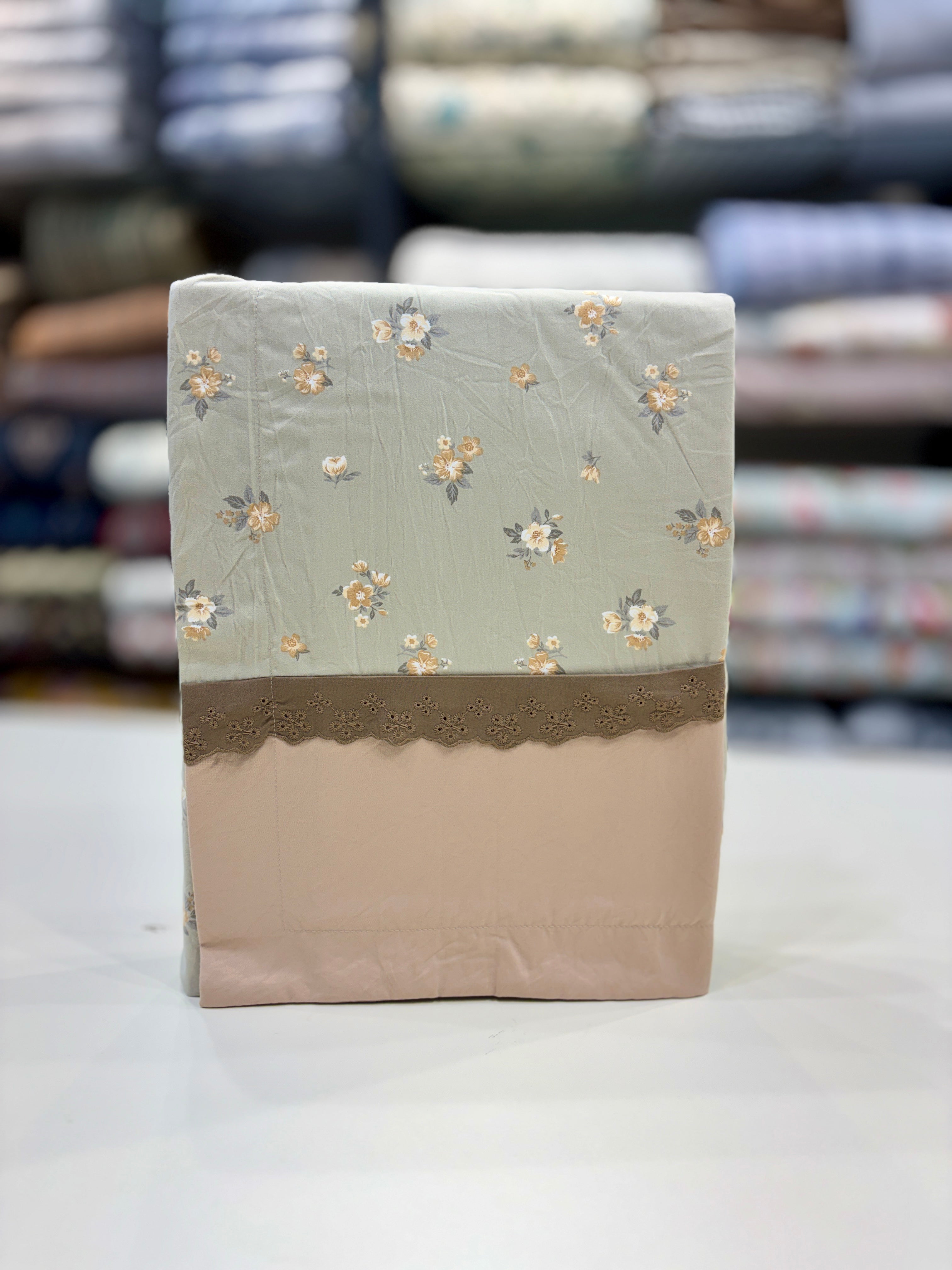 Fitted Bedsheet Pure Cotton with 2 Pillow Covers - 108 by 108 inch