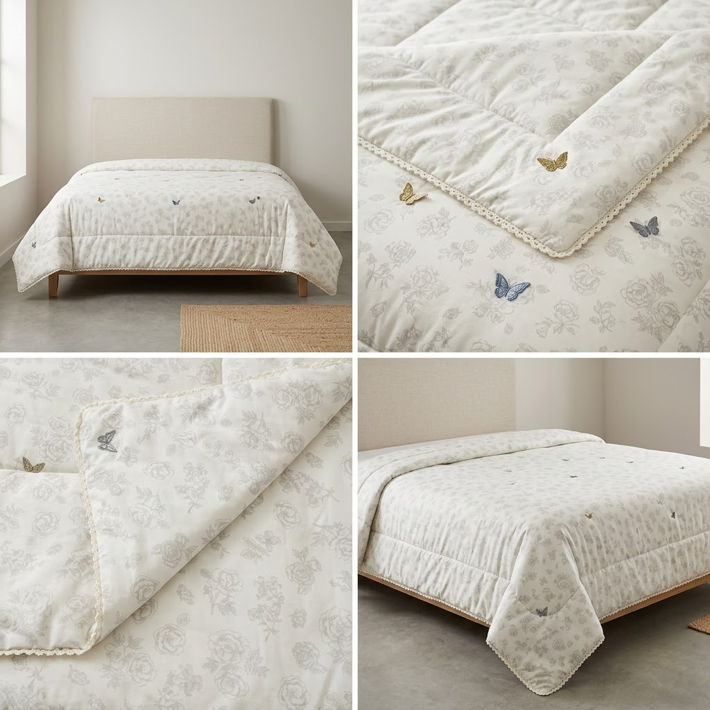 🌸 Floral King Size Comforter with Elegant Border| Product Code :- 55B138RKEH