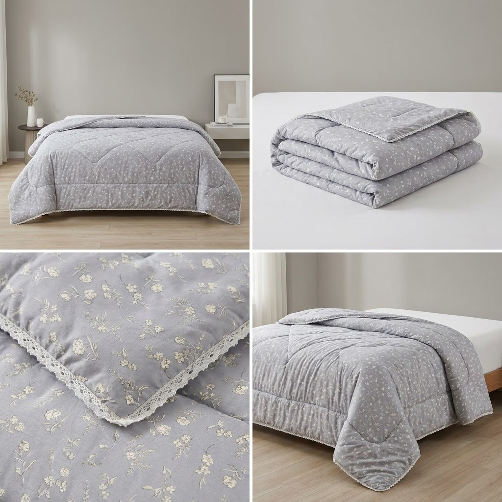 🌸 Floral King Size Comforter with Elegant Border| Product Code :- 55B138RKEH