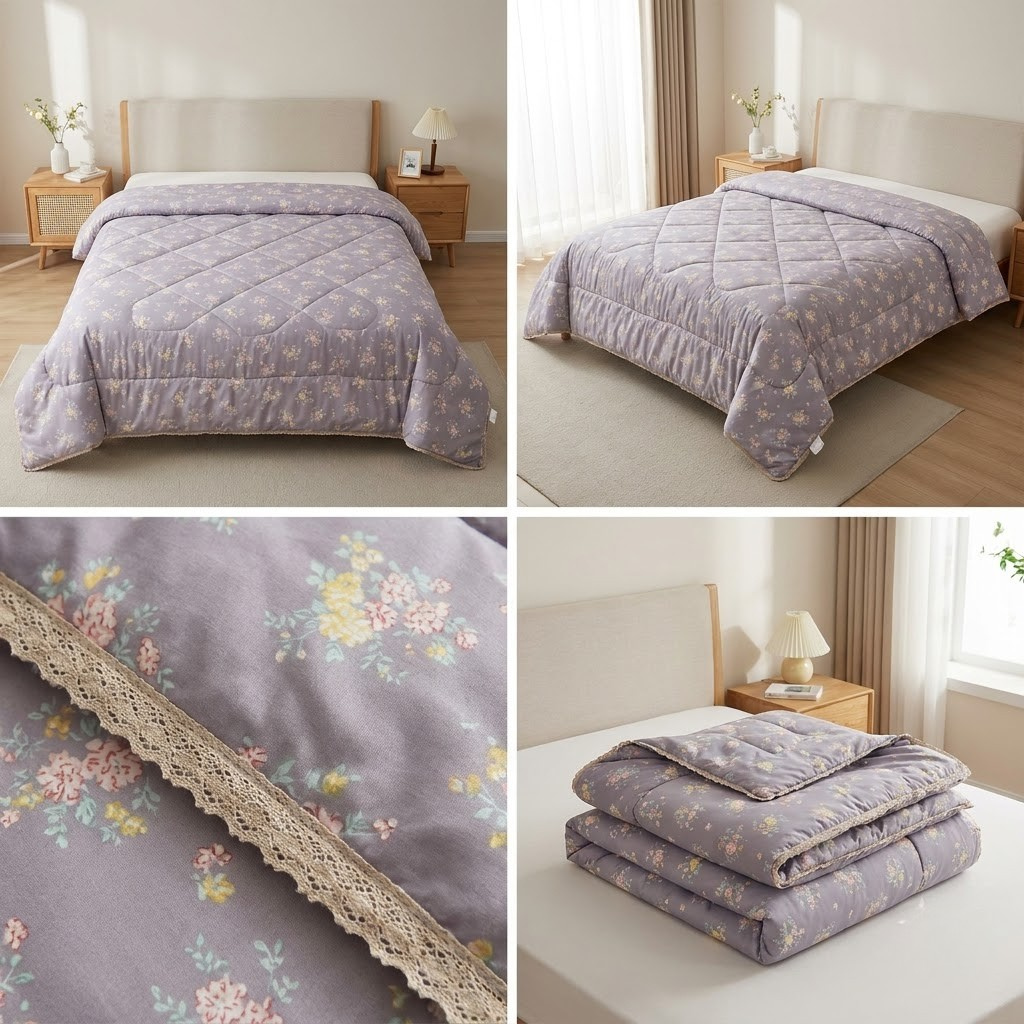 🌸 Floral King Size Comforter with Elegant Border| Product Code :- 55B138RKEH