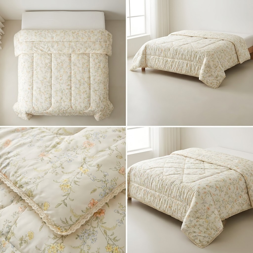 🌸 Floral King Size Comforter with Elegant Border| Product Code :- 55B138RKEH
