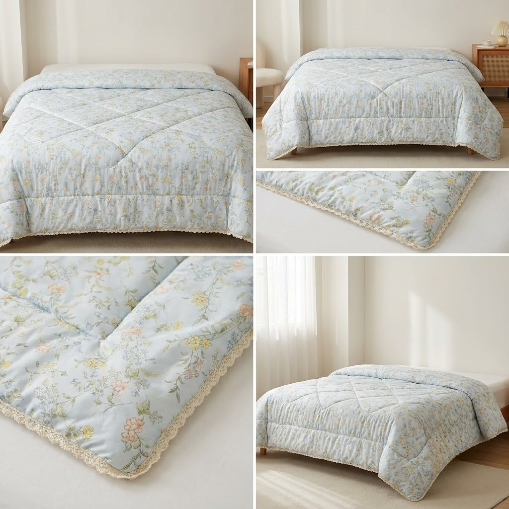 🌸 Floral King Size Comforter with Elegant Border| Product Code :- 55B138RKEH