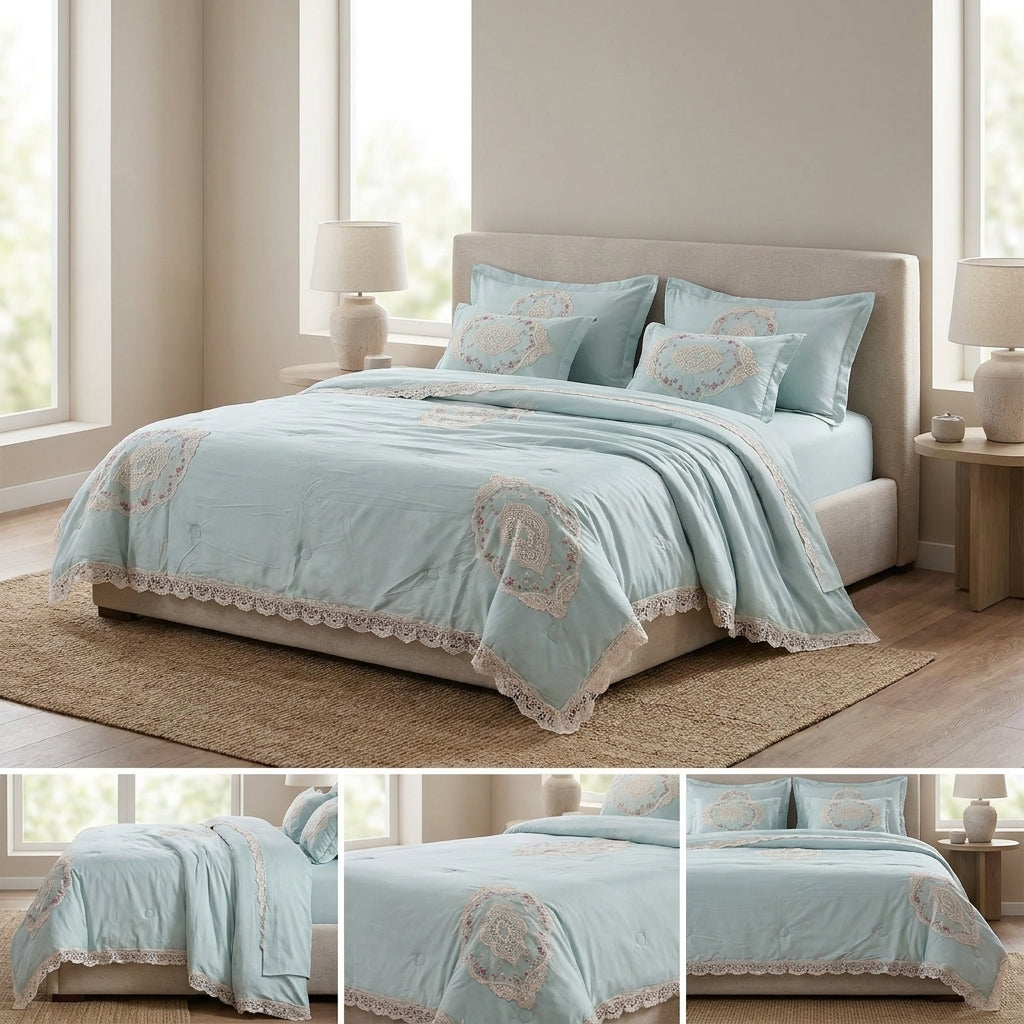 Victorian Lace Dream 6-Piece Victorian AC Comforter Set – King Size