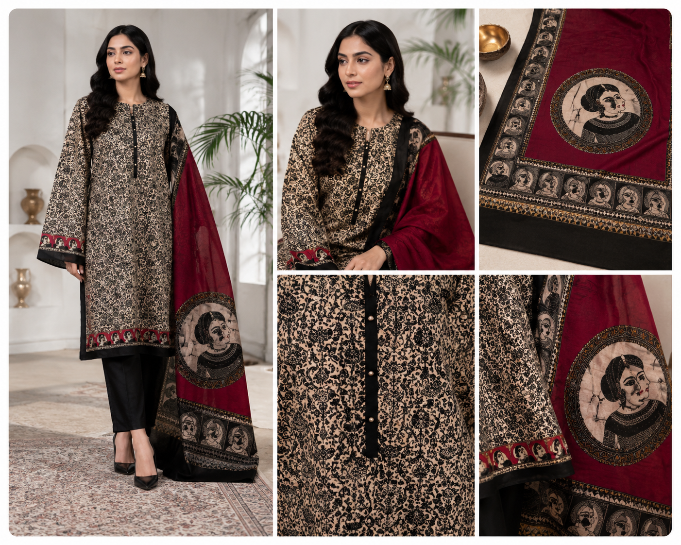 Zari Raat 3-Piece Unstitched Suit 🖤