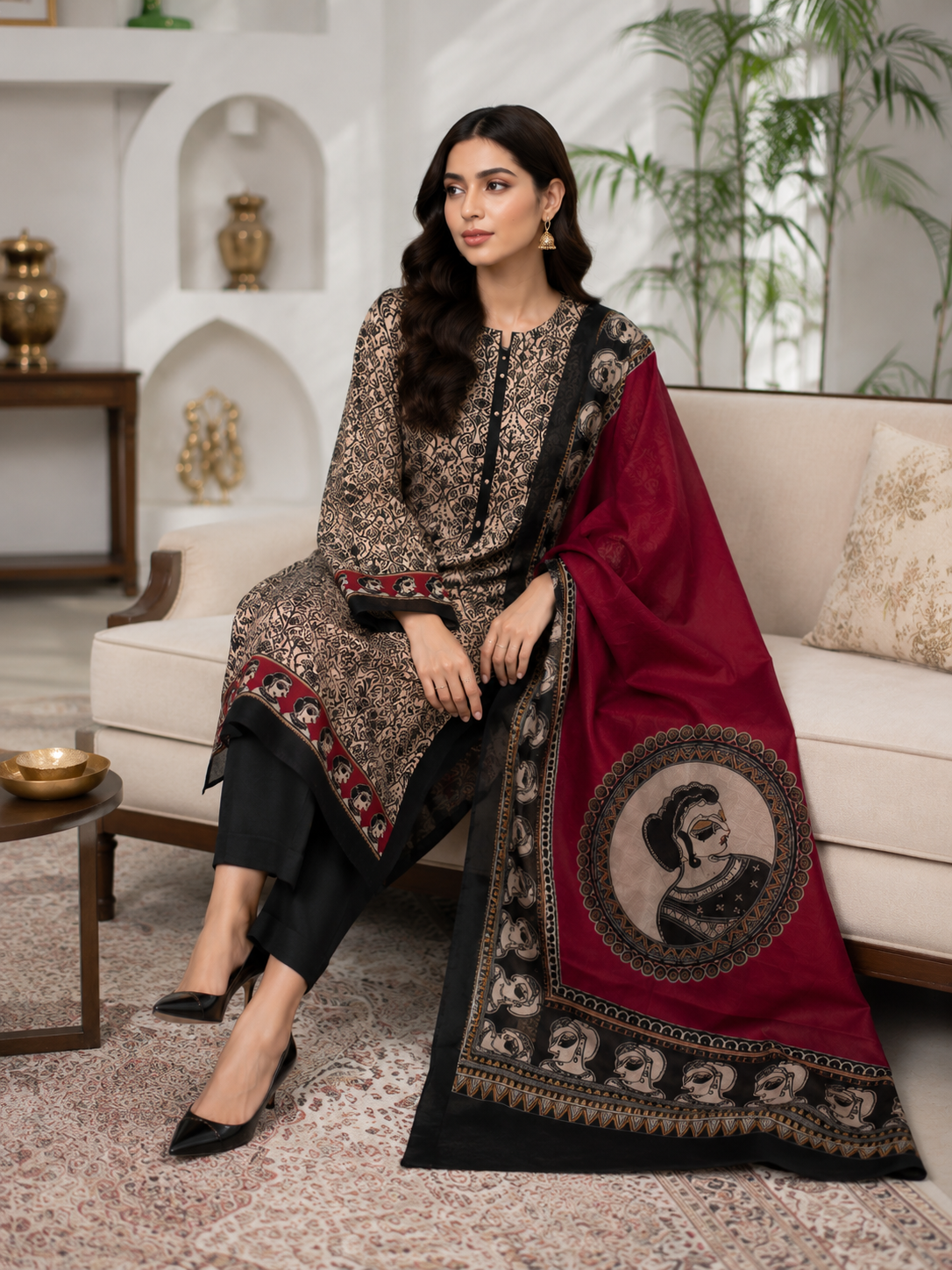 Zari Raat 3-Piece Unstitched Suit 🖤