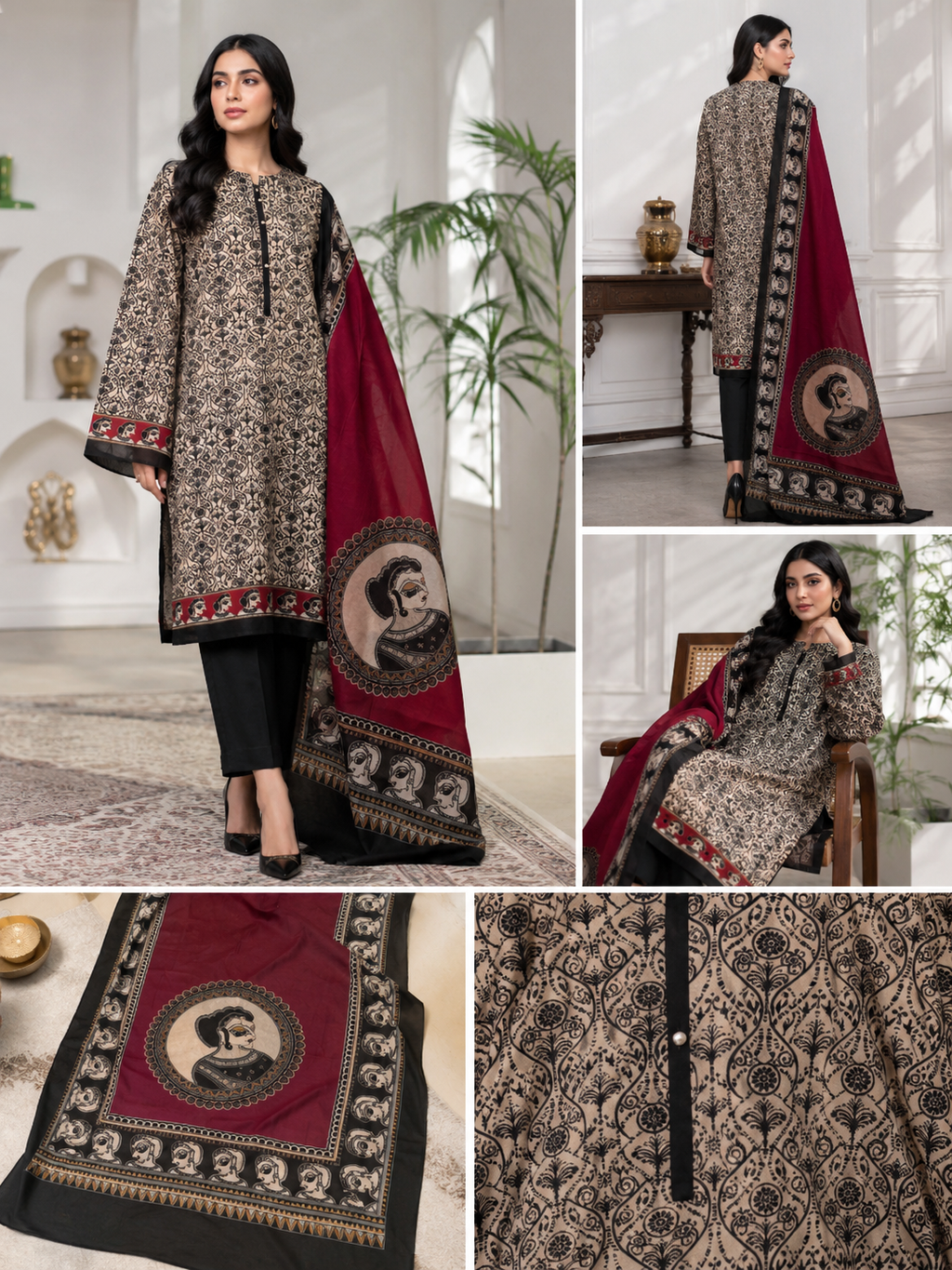 Zari Raat 3-Piece Unstitched Suit 🖤