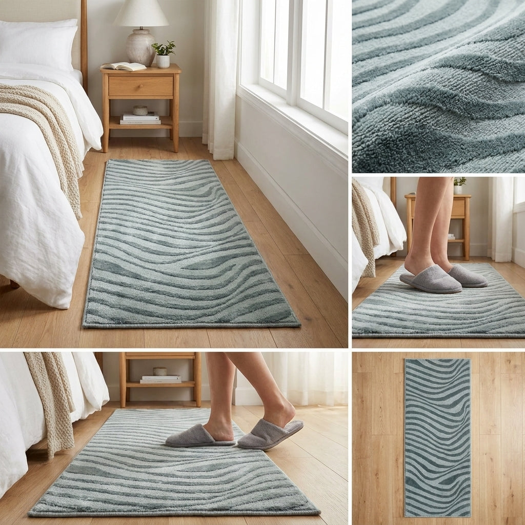 Luxury Bedside Runner Rug – Soft Modern Bedroom Carpet (60 × 140 CM) ✨