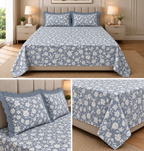 English Garden Cotton Floral Bedsheet Set – King Size 3 Pcs