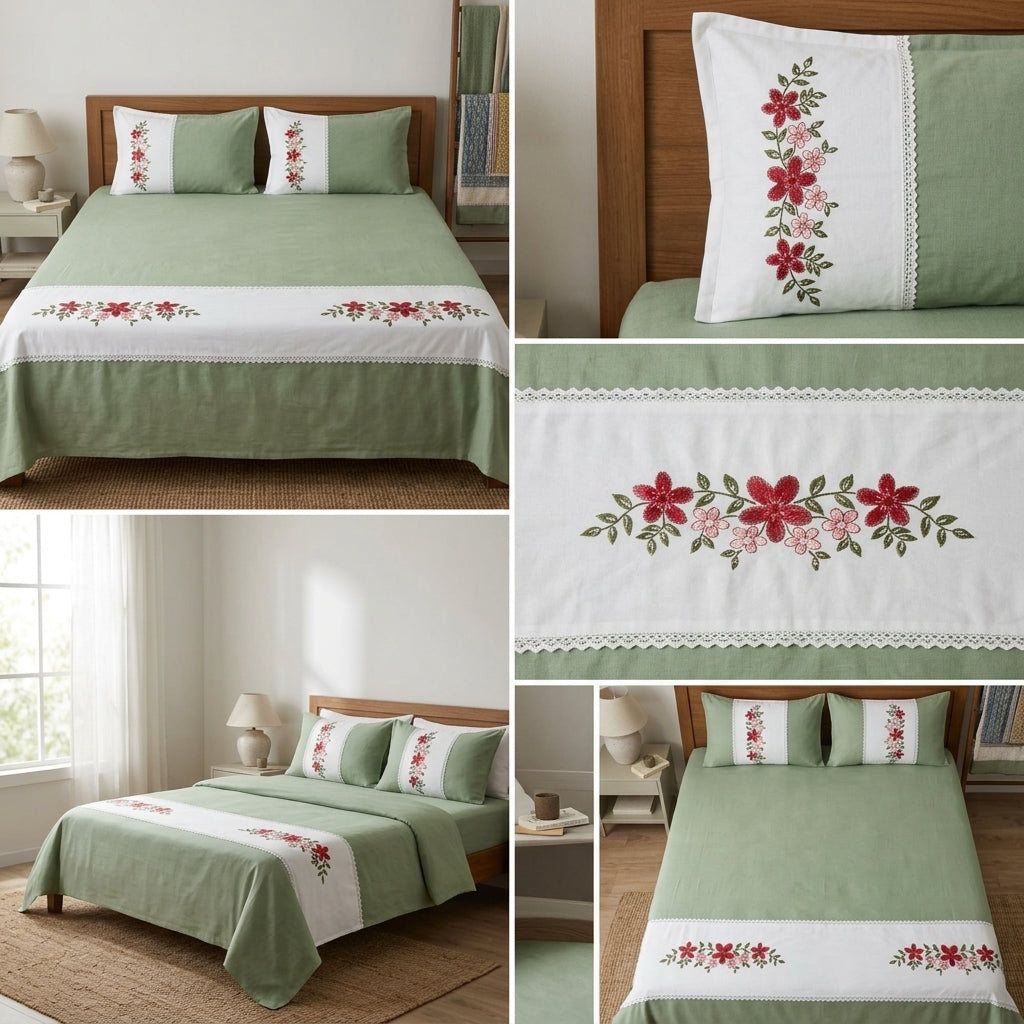 ✨ English King Size Non - Quilted Bedcover– 108 × 108 Inches ✨ Product Code :- 55B199RKEH