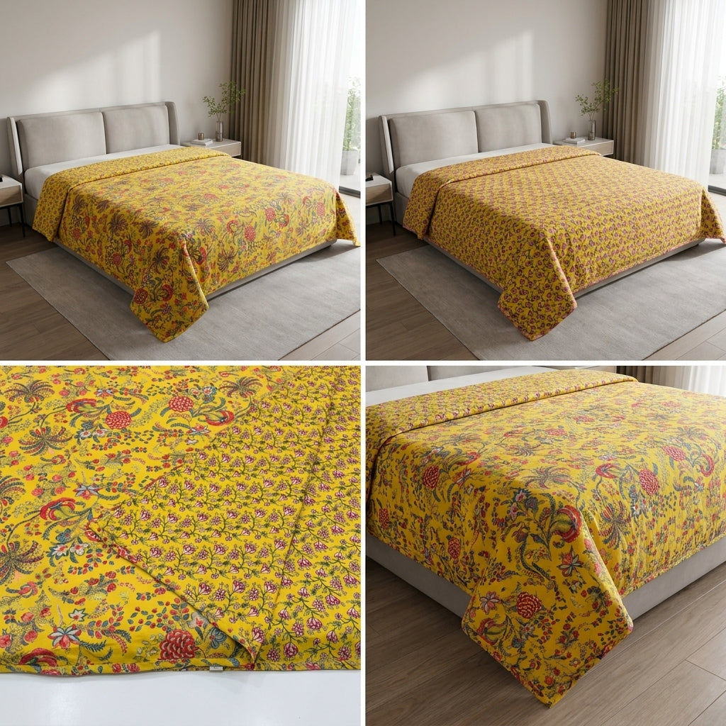 Double Reversible Mulmul Dohar – 350 Thread Count | Premium Summer Comfort