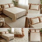 Thick Cotton Bedsheet With Chicken Lace Pillow Covers 108 -108 inch Product Code :- 55B96RKEH