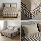 100% Pure Cotton Super King Size Bedsheet with 2 Pillow Covers – Premium Luxury Stripe Design (108 x 108 Inches)