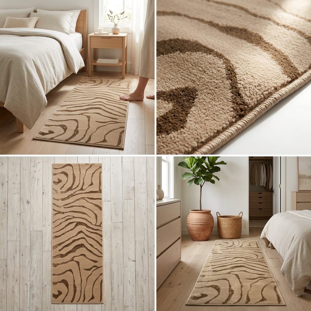 Luxury Bedside Runner Rug – Soft Modern Bedroom Carpet (60 × 140 CM) ✨