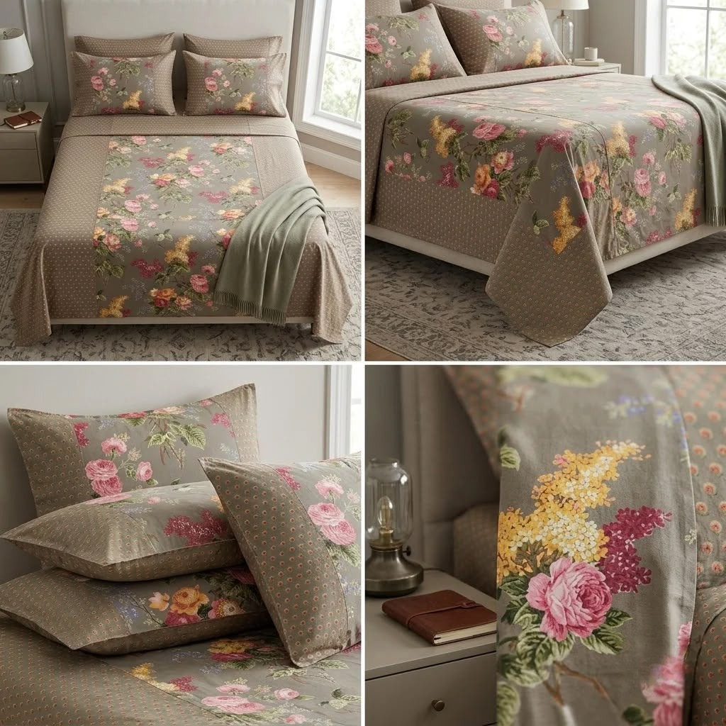 Jumbo Calcutta Phulkari Designs King Size Bedsheet Set (120 x 120 Inches) Product Code :- 55B145RKEH