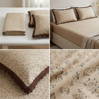 Thick Cotton Bedsheet With Chicken Lace Pillow Covers 108 -108 inch Product Code :- 55B96RKEH