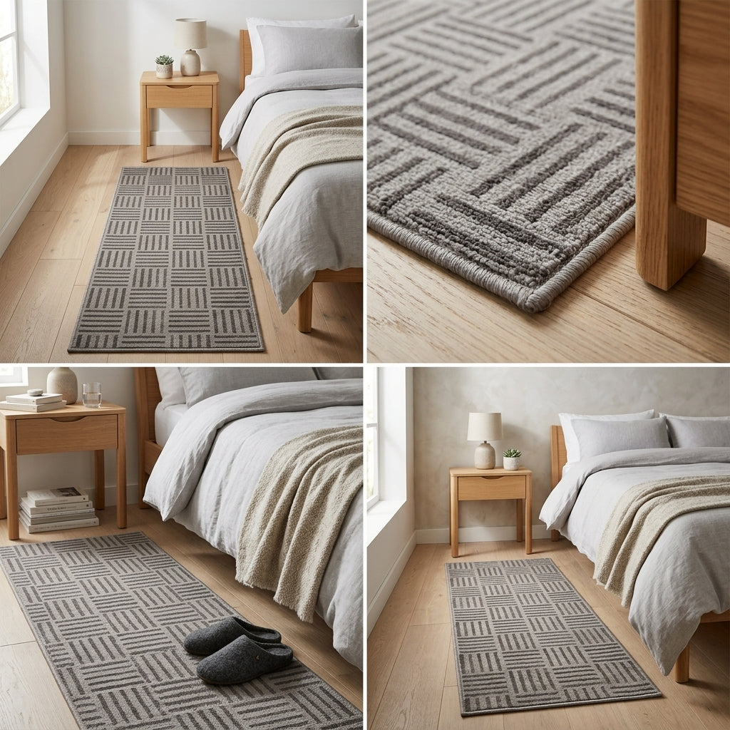 Luxury Bedside Runner Rug – Soft Modern Bedroom Carpet (60 × 140 CM) ✨