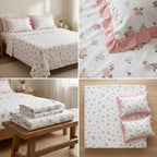 Thick Cotton Bedsheet With Chicken Lace Pillow Covers 108 -108 inch Product Code :- 55B96RKEH