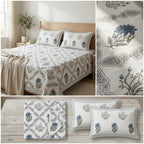 Percale 300 TC Jumbo King Size Cotton Bedsheet Set (120 × 120 Inches)