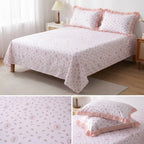 Thick Cotton Bedsheet With Chicken Lace Pillow Covers 108 -108 inch