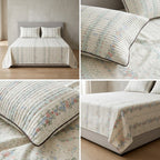British Rose 100% Pure Cotton Bedsheet with Quilted Pillow Covers