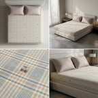 100% Pure Cotton Super King Size Bedsheet with 2 Pillow Covers – Premium Luxury Stripe Design (108 x 108 Inches)