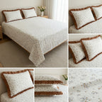 Thick Cotton Bedsheet With Chicken Lace Pillow Covers 108 -108 inch Product Code :- 55B96RKEH