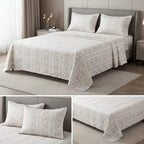 British Rose 100% Pure Cotton Bedsheet with Quilted Pillow Covers