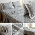 Thick Cotton Bedsheet With Chicken Lace Pillow Covers 108 -108 inch Product Code :- 55B96RKEH