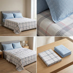 100% Pure Cotton Super King Size Bedsheet with 2 Pillow Covers – Premium Luxury Stripe Design (108 x 108 Inches)