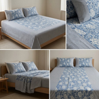 Jumbo Calcutta Phulkari Designs King Size Bedsheet Set (120 x 120 Inches) Product Code :- 55B145RKEH