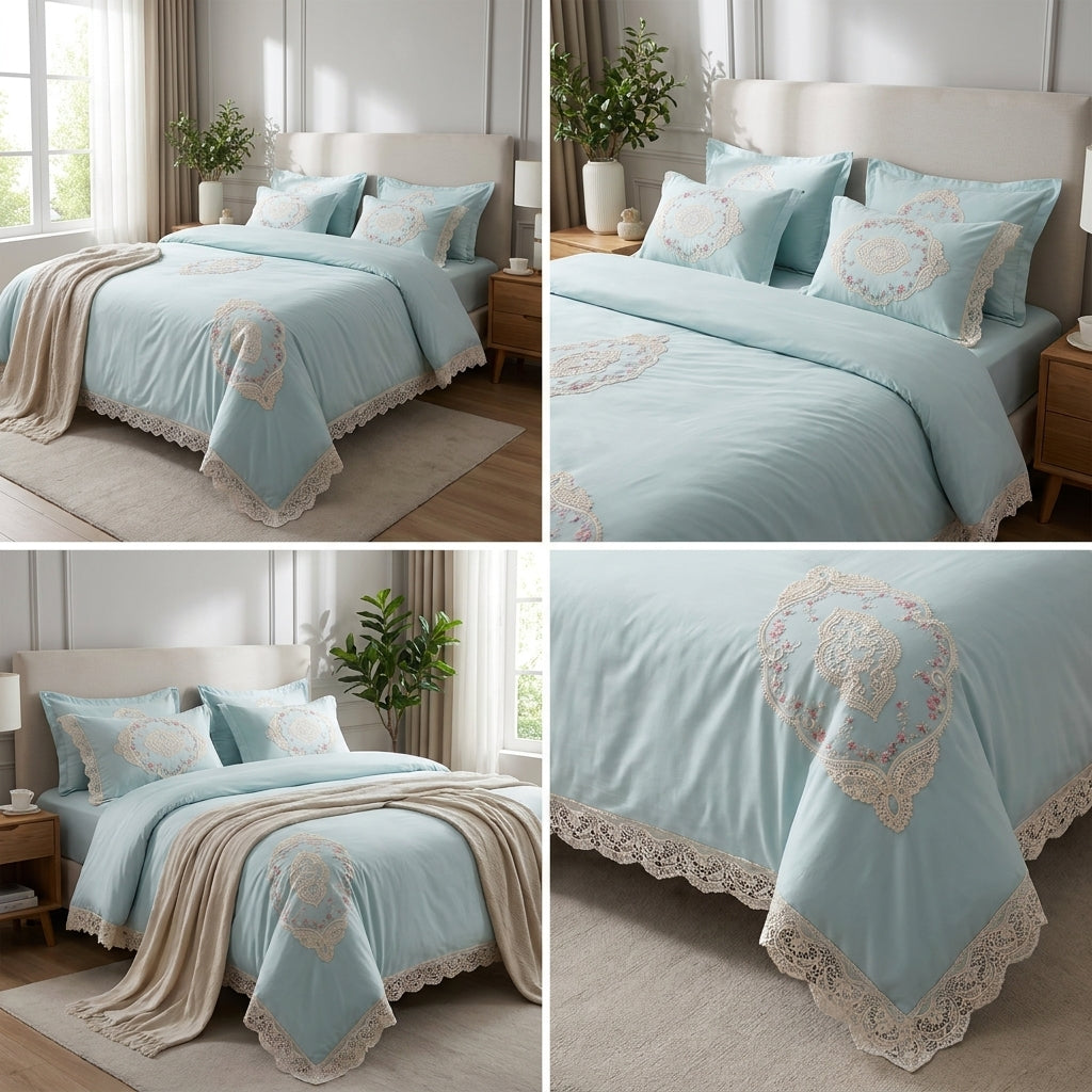 Victorian Lace Dream 6-Piece Victorian AC Comforter Set – King Size