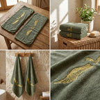Couple Embroidered Bath Towel Set – Ultra Soft & Highly Absorbent