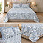 English Garden Cotton Floral Bedsheet Set – King Size 3 Pcs