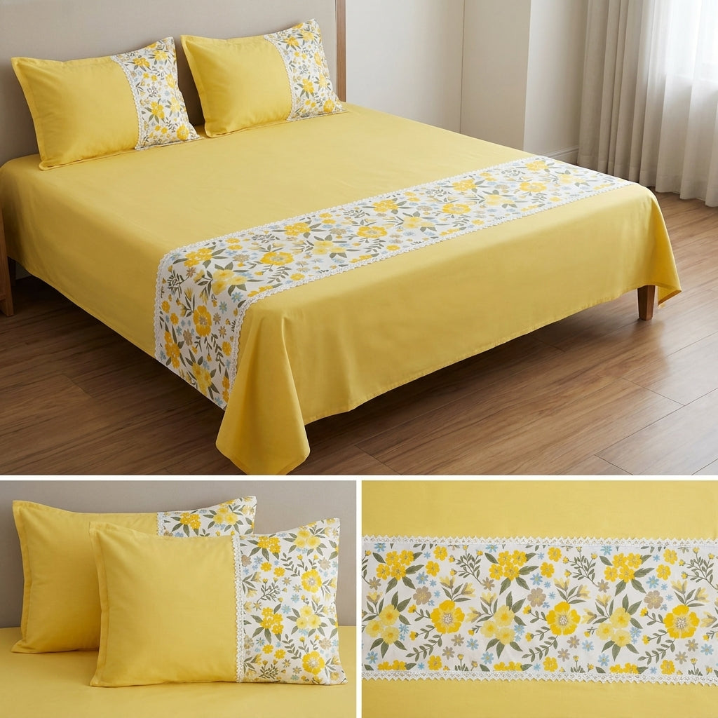 ✨ English King Size Non - Quilted Bedcover– 108 × 108 Inches ✨