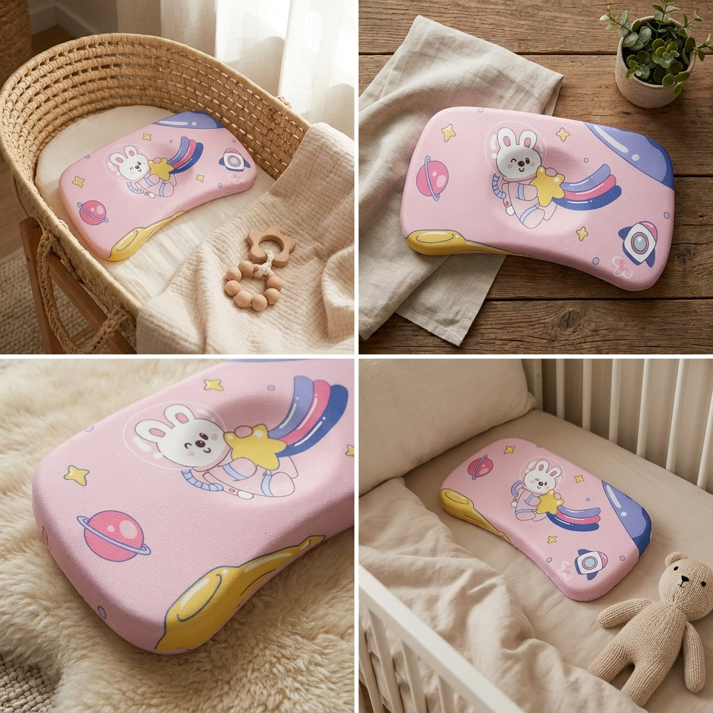 Baby Memory Foam Pillow – Soft Head Support for Newborns & Infants