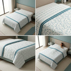 Reversible Cotton Dohar – Single Bed pair  (160 × 220 cm)