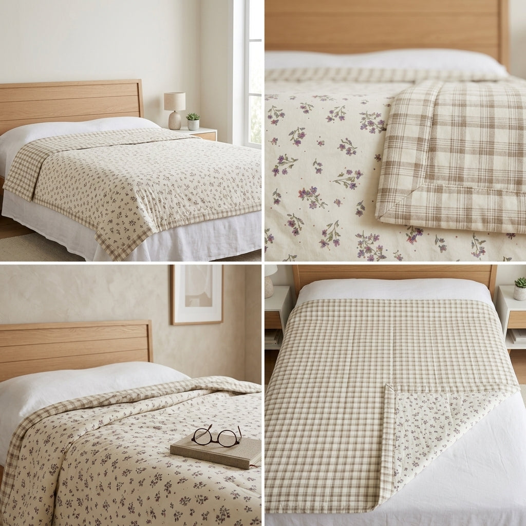 Double Reversible Muslin Dohar – 350 Thread Count | Premium Summer Comfort