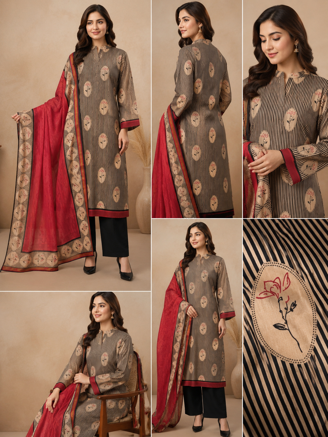 Noor Mehal 3-Piece Unstitched Suit 🌹