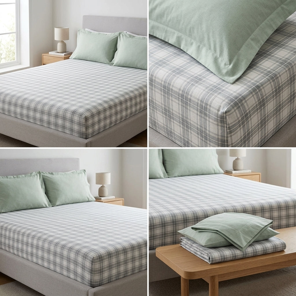 100% Pure Cotton Super King Size Bedsheet with 2 Pillow Covers – Premium Luxury Stripe Design (108 x 108 Inches)