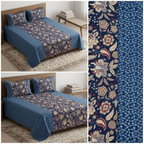 Jumbo Calcutta Phulkari Designs King Size Bedsheet Set (120 x 120 Inches) Product Code :- 55B145RKEH