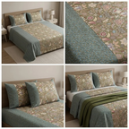 Jumbo Calcutta Phulkari Designs King Size Bedsheet Set (120 x 120 Inches) Product Code :- 55B145RKEH