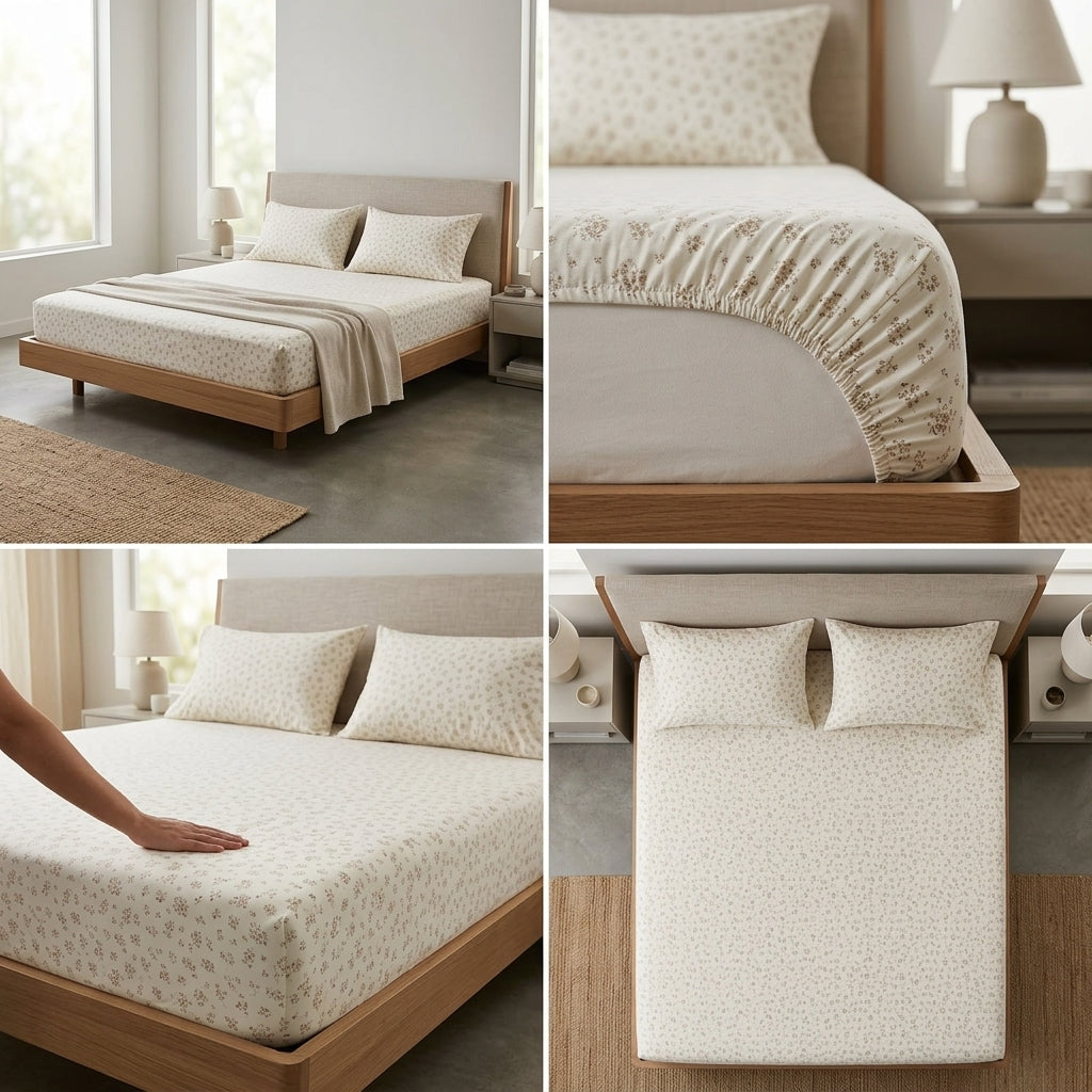 ✨ Super Spft Fitted Elastic Bedsheet – Pure Rib Cotton | King Size ✨