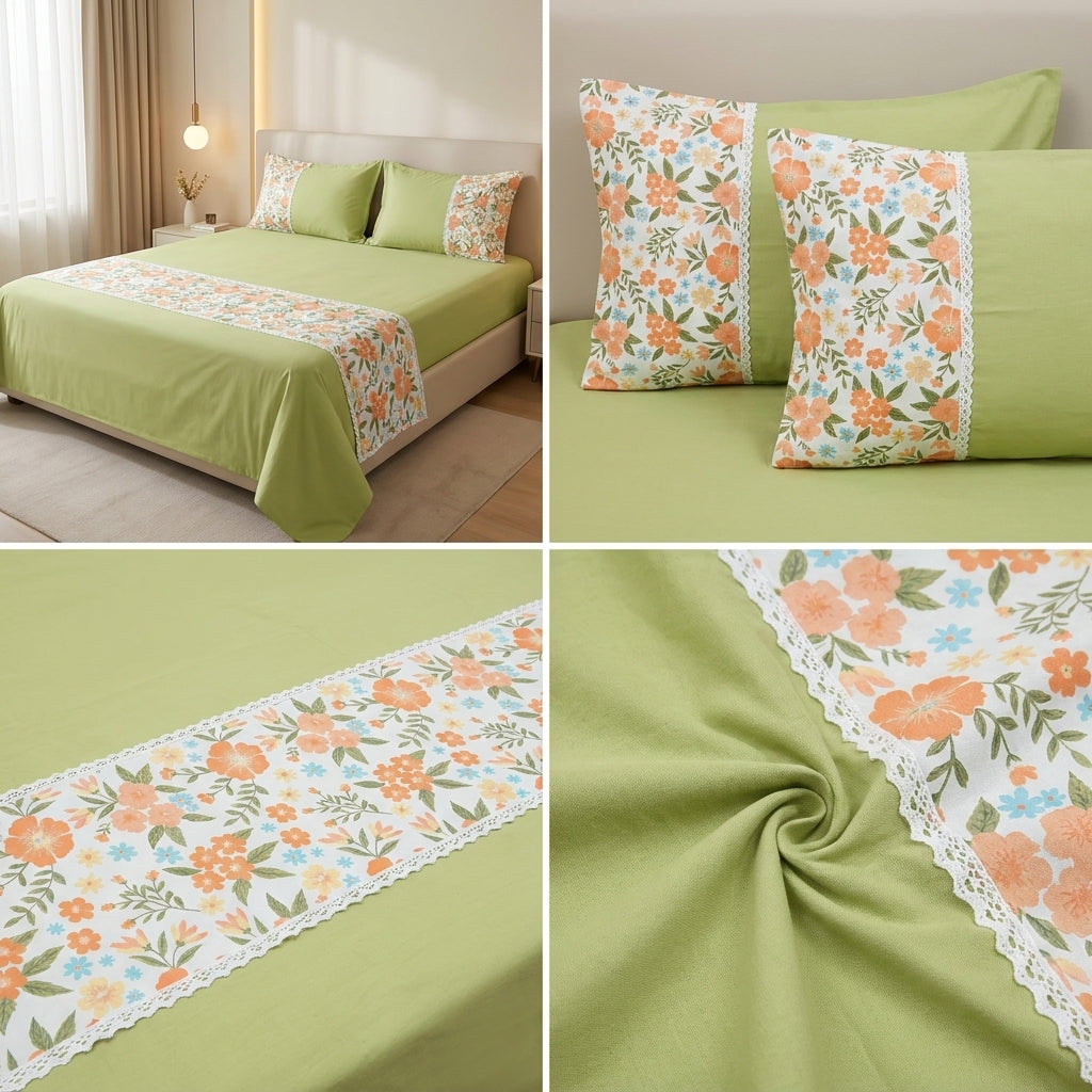 ✨ English King Size Non - Quilted Bedcover– 108 × 108 Inches ✨